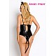 בגד גוף מבריק עם הדפס ליאופרד ורוד סקסי | Kinky Pinky Lingerie